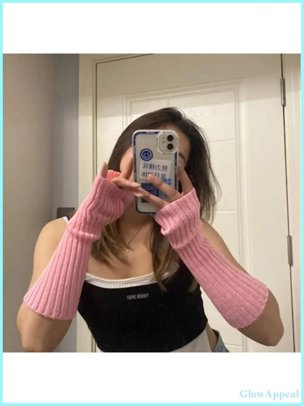 Fingerless Knitted Arm Warmers Gothic Kawaii Y2K Gloves Stretchy Cotton